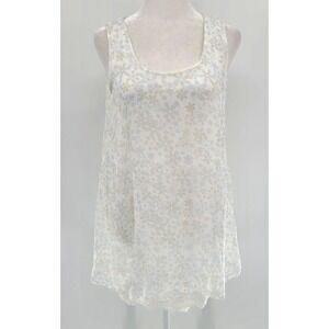 Via Signoria Silk Fairy Ethereal Lace Top Medium Women Sheer Cottagcore Floral